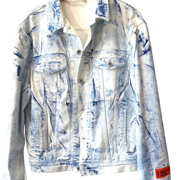 HERON PRESTON: Men's Overdyed Button Up Denim Jacket - S - Picture 1 of 13